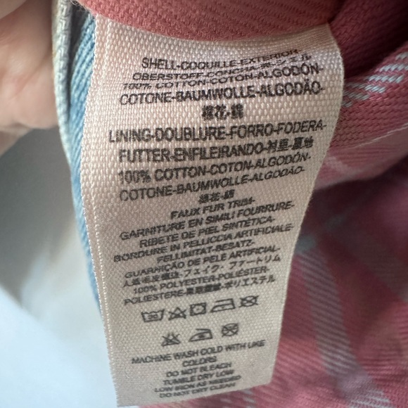 Free People Plaid Lined Sherpa Trucker Jacket size m - Picture 8 of 8